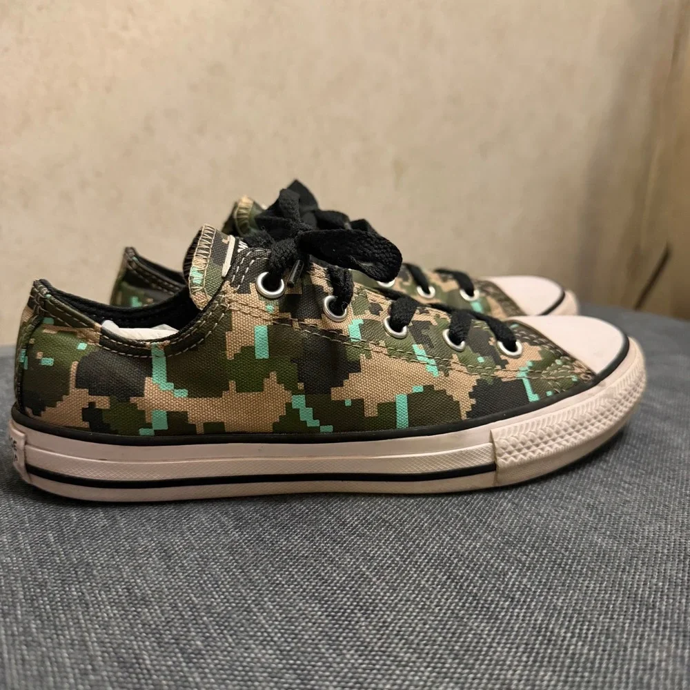 Converse Chuck Taylor All Star Digital Camo Low Top Sneakers Green Teal Tan